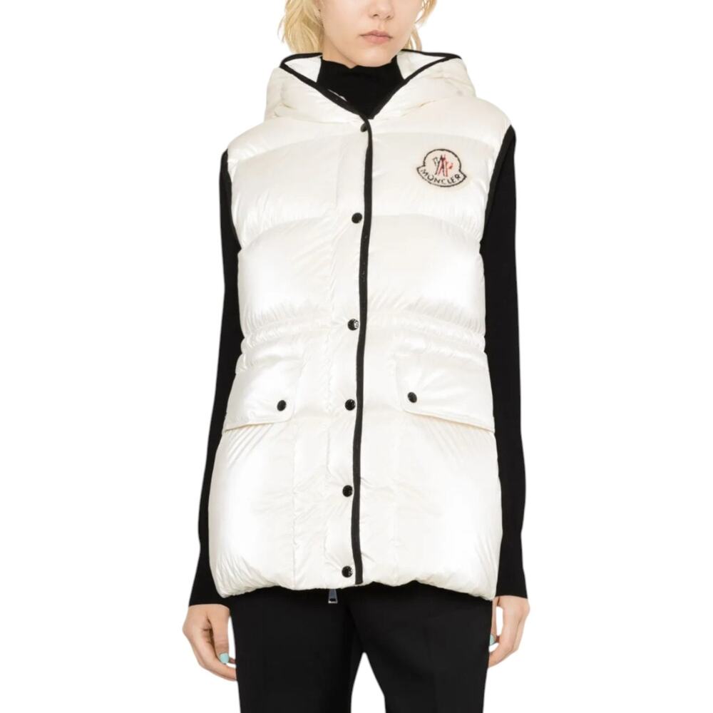 Moncler Hera Hooded Down Gilet White Women’s Size 3 Large - NWT $1860